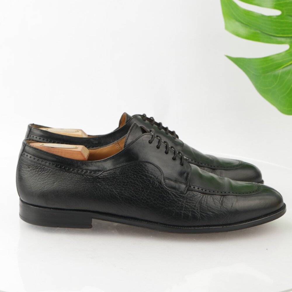 Mezlan Mens Hudson Oxford Size 11 M Black Leather Split Toe Blucher Dress Shoe - Picture 8 of 12